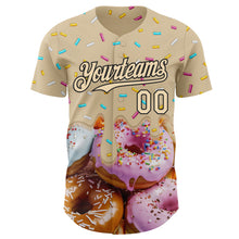 Laden Sie das Bild in den Galerie-Viewer, Custom City Cream-Black Ice Cream Donut Foodie Dessert Authentic Baseball Jersey