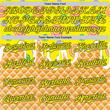 Charger l'image dans la galerie, Custom Light Yellow-Black Ice Cream Waffle Donut Foodie Dessert Authentic Baseball Jersey