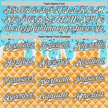 Charger l'image dans la galerie, Custom Sky Blue White-Black Ice Cream Waffle Foodie Dessert Authentic Baseball Jersey