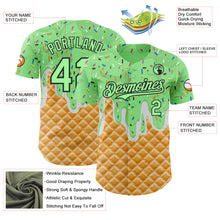 Charger l'image dans la galerie, Custom Pea Green-Black Ice Cream Waffle Foodie Dessert Authentic Baseball Jersey