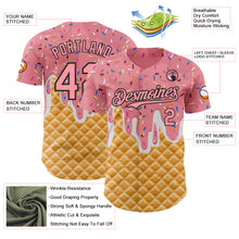 Laden Sie das Bild in den Galerie-Viewer, Custom Medium Pink-Black Ice Cream Waffle Foodie Dessert Authentic Baseball Jersey