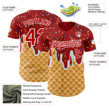 Charger l'image dans la galerie, Custom Red-White Ice Cream Waffle Foodie Dessert Authentic Baseball Jersey