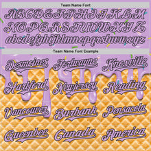 Laden Sie das Bild in den Galerie-Viewer, Custom Light Purple-Black Ice Cream Waffle Foodie Dessert Authentic Baseball Jersey