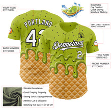 Загрузить изображение в средство просмотра галереи, Custom Neon Green White-Black Ice Cream Waffle Foodie Dessert Authentic Baseball Jersey