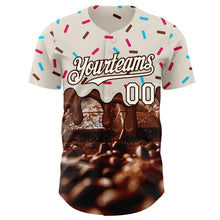 Laden Sie das Bild in den Galerie-Viewer, Custom Cream-Brown Ice Cream Chocolate Foodie Dessert Authentic Baseball Jersey