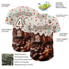 Laden Sie das Bild in den Galerie-Viewer, Custom Cream-Brown Ice Cream Chocolate Foodie Dessert Authentic Baseball Jersey