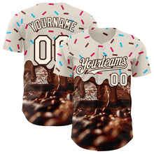 Laden Sie das Bild in den Galerie-Viewer, Custom Cream-Brown Ice Cream Chocolate Foodie Dessert Authentic Baseball Jersey