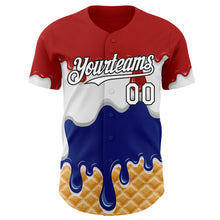 Laden Sie das Bild in den Galerie-Viewer, Custom Red White-Black Ice Cream Waffle Foodie Dessert Authentic Baseball Jersey