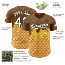 Загрузить изображение в средство просмотра галереи, Custom Brown White-Black Ice Cream Waffle Foodie Dessert Authentic Baseball Jersey