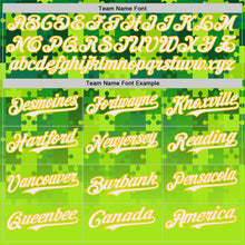 Laden Sie das Bild in den Galerie-Viewer, Custom Green White-Yellow Puzzle 3D Pattern Design Authentic Baseball Jersey