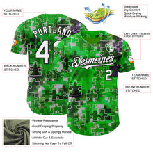 Charger l'image dans la galerie, Custom Green White-Black Puzzle 3D Pattern Design Authentic Baseball Jersey