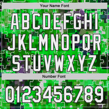 Charger l'image dans la galerie, Custom Green White-Black Puzzle 3D Pattern Design Authentic Baseball Jersey