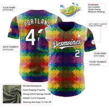 Load image into Gallery viewer, Custom Black-White Puzzle 3D Pattern Design Authentic Baseball Jersey