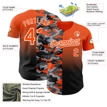 Charger l'image dans la galerie, Custom Orange Black-White Half Camo Ombre Authentic Baseball Jersey