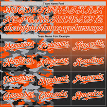 Charger l'image dans la galerie, Custom Orange Black-White Half Camo Ombre Authentic Baseball Jersey
