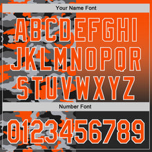 Charger l'image dans la galerie, Custom Orange Black-White Half Camo Ombre Authentic Baseball Jersey
