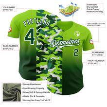 Charger l'image dans la galerie, Custom Neon Green Green-White Half Camo Ombre Authentic Baseball Jersey