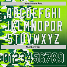 Charger l'image dans la galerie, Custom Neon Green Green-White Half Camo Ombre Authentic Baseball Jersey