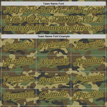 Charger l'image dans la galerie, Custom Olive Black-Old Gold Half Camo Ombre Authentic Baseball Jersey