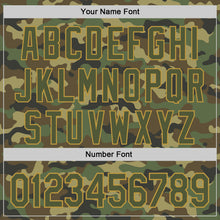 Charger l'image dans la galerie, Custom Olive Black-Old Gold Half Camo Ombre Authentic Baseball Jersey