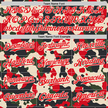Charger l'image dans la galerie, Custom Black Fire Red-Cream Half Camo Ombre Authentic Baseball Jersey