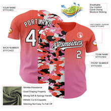 Charger l'image dans la galerie, Custom Orange White Pink-Black Half Camo Ombre Authentic Baseball Jersey