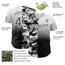 Charger l'image dans la galerie, Custom White Steel Gray-Black Half Camo Ombre Authentic Baseball Jersey