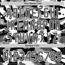 Charger l'image dans la galerie, Custom White Steel Gray-Black Half Camo Ombre Authentic Baseball Jersey