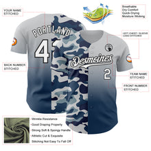 Charger l'image dans la galerie, Custom White Blue-Black Half Camo Ombre Authentic Baseball Jersey