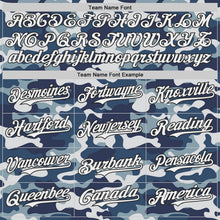 Charger l'image dans la galerie, Custom White Blue-Black Half Camo Ombre Authentic Baseball Jersey