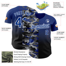 Laden Sie das Bild in den Galerie-Viewer, Custom Royal Black-White Half Camo Ombre Authentic Baseball Jersey