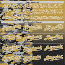 Загрузить изображение в средство просмотра галереи, Custom Old Gold White-Black Half Camo Ombre Authentic Baseball Jersey