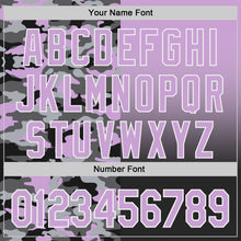 Load image into Gallery viewer, Custom Light Purple Black-White Half Camo Ombre Authentic Baseball Jersey