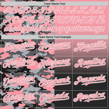 Charger l'image dans la galerie, Custom Medium Pink Black-White Half Camo Ombre Authentic Baseball Jersey