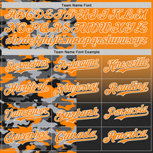 Laden Sie das Bild in den Galerie-Viewer, Custom Bay Orange Black-White Half Camo Ombre Authentic Baseball Jersey