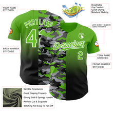Laden Sie das Bild in den Galerie-Viewer, Custom Aurora Green Black-White Half Camo Ombre Authentic Baseball Jersey