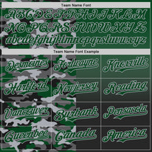 Load image into Gallery viewer, Custom Green Black-Gray Half Camo Ombre Authentic Baseball Jersey