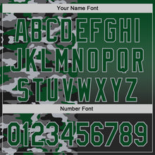 Load image into Gallery viewer, Custom Green Black-Gray Half Camo Ombre Authentic Baseball Jersey