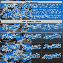 Charger l'image dans la galerie, Custom Blue Black-White Half Camo Ombre Authentic Baseball Jersey