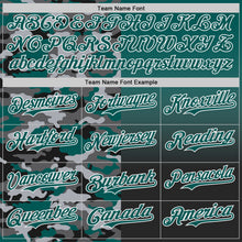 Load image into Gallery viewer, Custom Midnight Green Black-White Half Camo Ombre Authentic Baseball Jersey