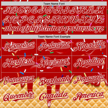 Laden Sie das Bild in den Galerie-Viewer, Custom Red-White Ice Cream Waffle Foodie Dessert Authentic Baseball Jersey