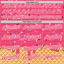 Charger l'image dans la galerie, Custom Neon Pink-White Ice Cream Waffle Foodie Dessert Authentic Baseball Jersey