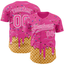 Charger l'image dans la galerie, Custom Pink-White Ice Cream Waffle Foodie Dessert Authentic Baseball Jersey