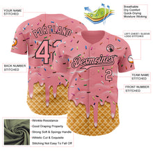 Charger l'image dans la galerie, Custom Medium Pink-Black Ice Cream Waffle Foodie Dessert Authentic Baseball Jersey
