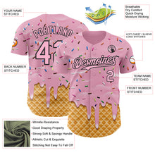 Charger l'image dans la galerie, Custom Light Pink-Black Ice Cream Waffle Foodie Dessert Authentic Baseball Jersey