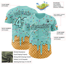 Laden Sie das Bild in den Galerie-Viewer, Custom Ice Blue-Black Ice Cream Waffle Foodie Dessert Authentic Baseball Jersey