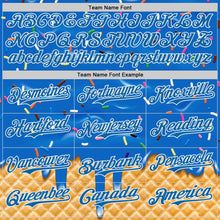 Load image into Gallery viewer, Custom Blue-White Ice Cream Waffle Foodie Dessert Authentic Baseball Jersey