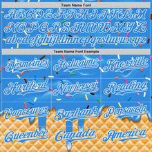 Загрузить изображение в средство просмотра галереи, Custom Electric Blue-White Ice Cream Waffle Foodie Dessert Authentic Baseball Jersey