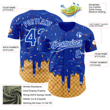 Charger l'image dans la galerie, Custom Thunder Blue-White Ice Cream Waffle Foodie Dessert Authentic Baseball Jersey