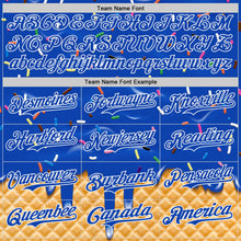 Charger l'image dans la galerie, Custom Thunder Blue-White Ice Cream Waffle Foodie Dessert Authentic Baseball Jersey